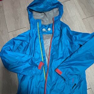 Kids Bright Blue Hooded Windbreaker Jacket with Contrast Trim